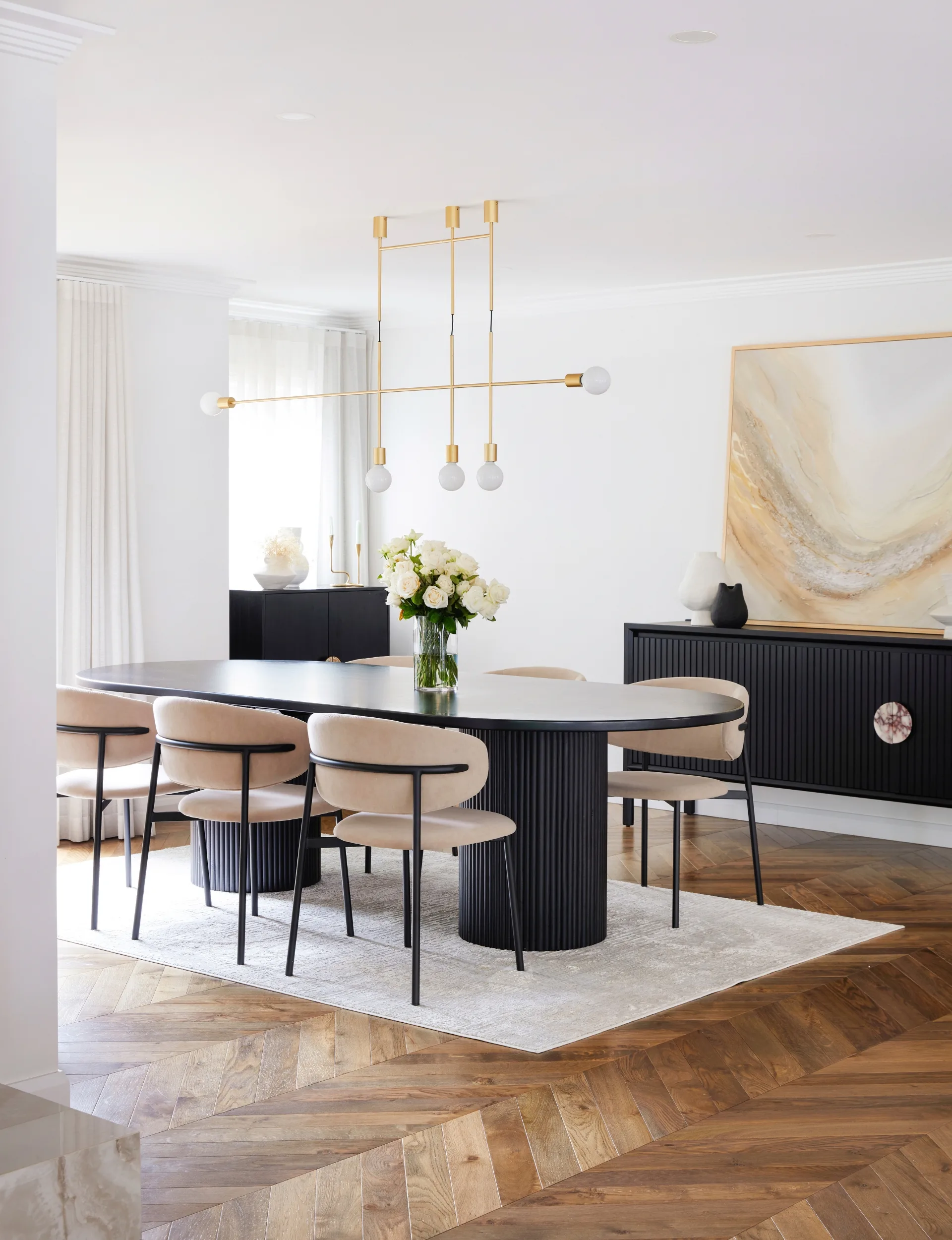 Benji and Zoe Marshall's modern dining room