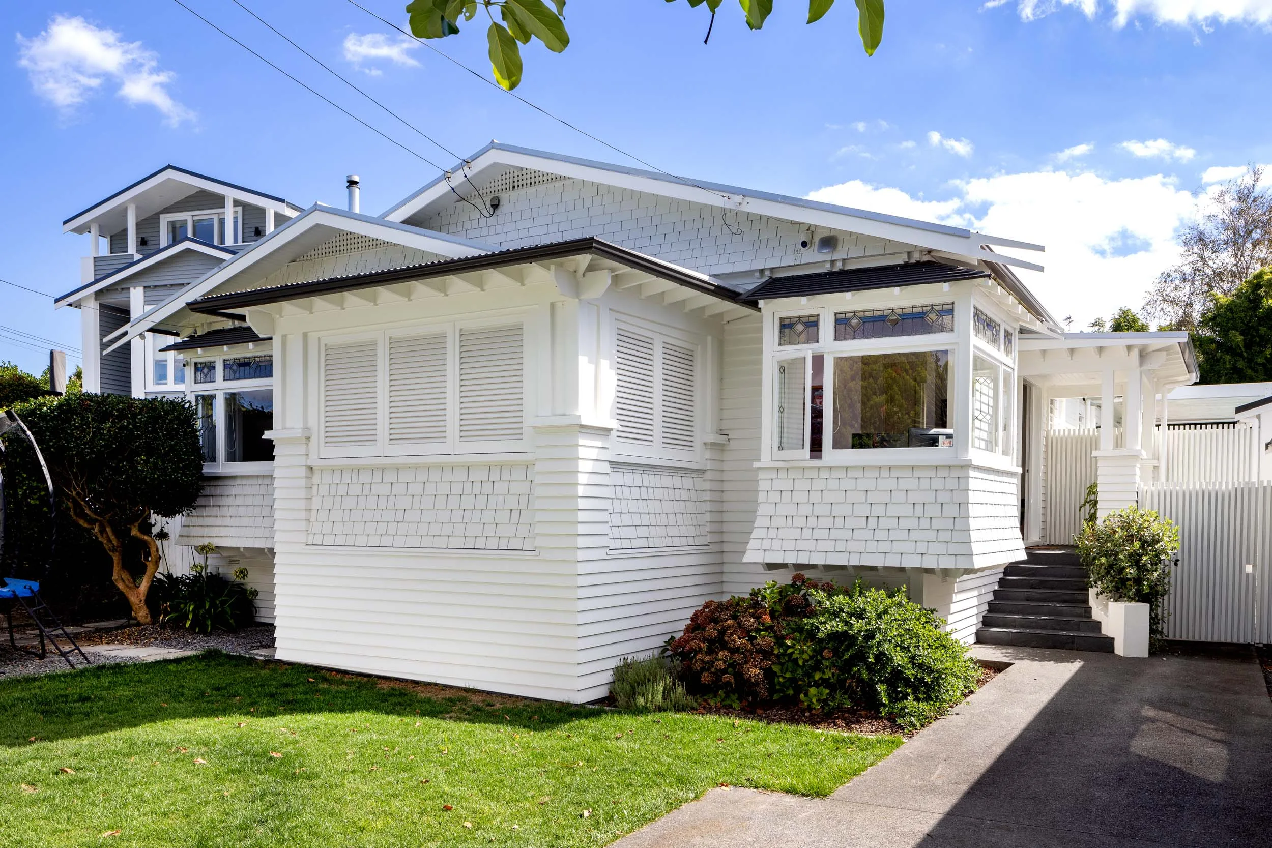 The exterior of the Mount Eden home after the renovation