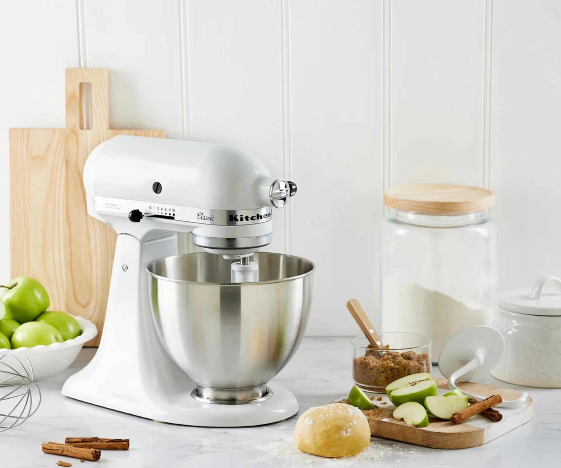 White classic KitchenAid mixer