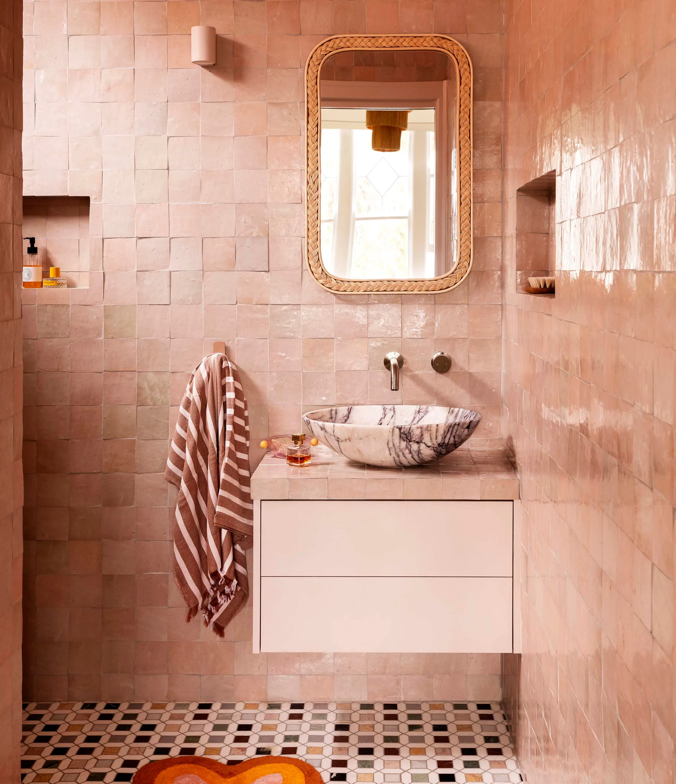 A pink bathroom