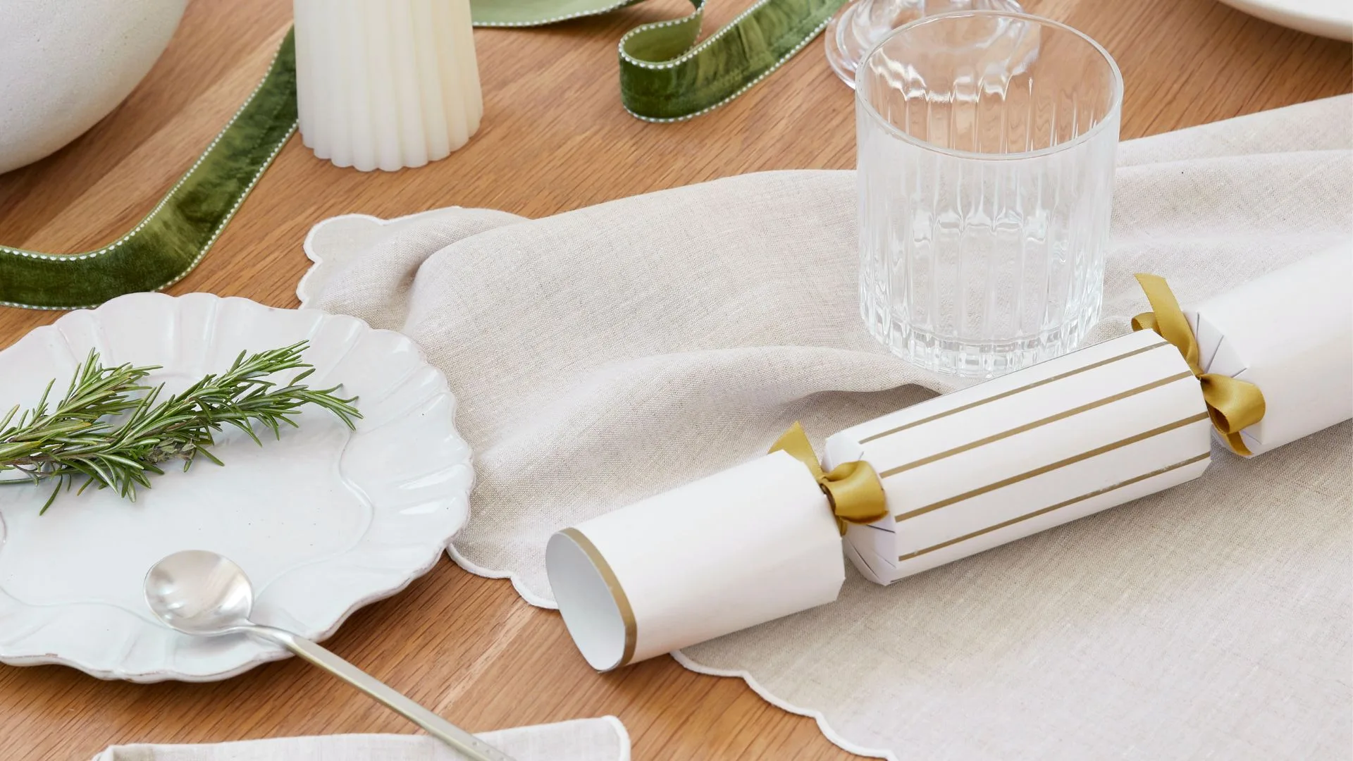 christmas cracker on table