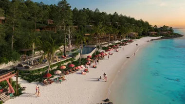 Render of proposed Hook Island eco-lodge beachfront