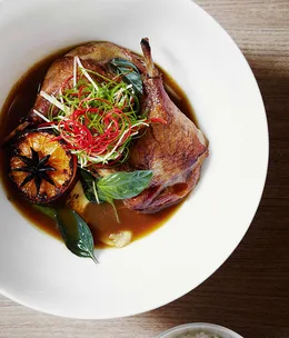 Dandelion: Duck braised in mandarin juice and star anise with chilli, ginger and holy basil
