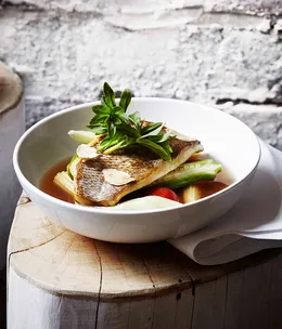 Dandelion: Sour fish soup with elephant ear stem, tamarind and pineapple