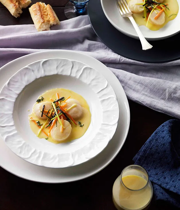 Tony Bilson: Scallops poached with Noilly Prat