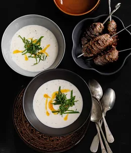 Shane Delia: Guitta Maroun’s mint and yoghurt soup with grilled goat kofta