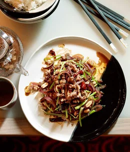 Neil Perry: Stir-fried chopped duck with coriander and black vinegar