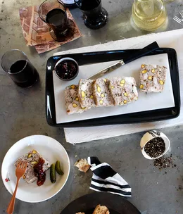 Country terrine of pork, chicken and pistachios