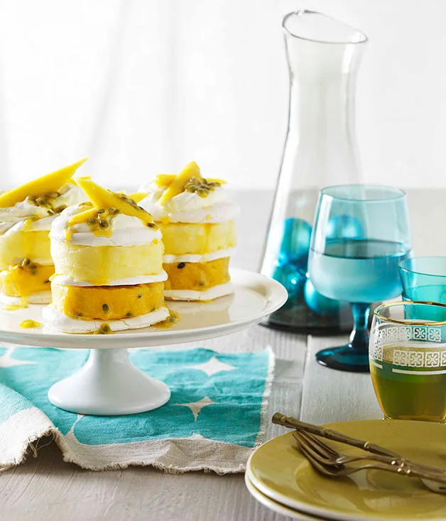 Tropical fruit sorbet vacherin