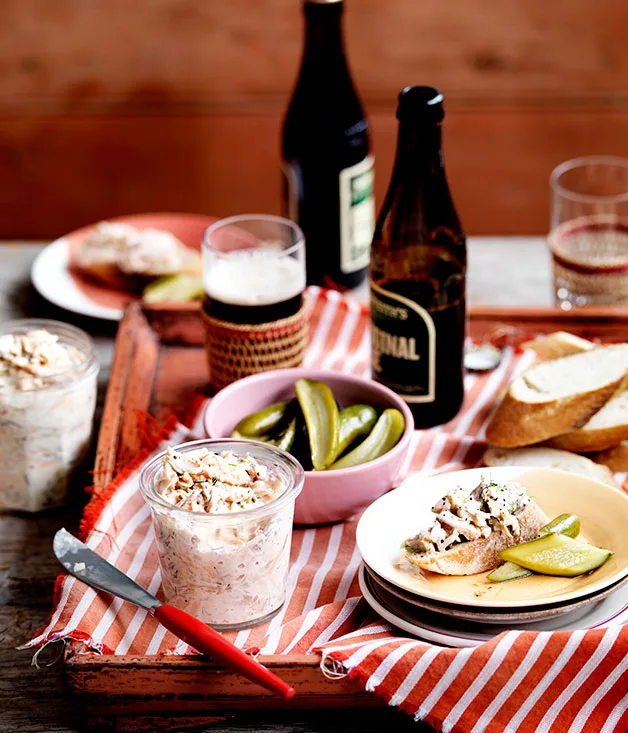 Potted trout with dill cucumbers