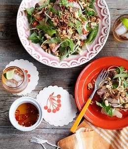 Pomelo, banana blossom and roast pork salad