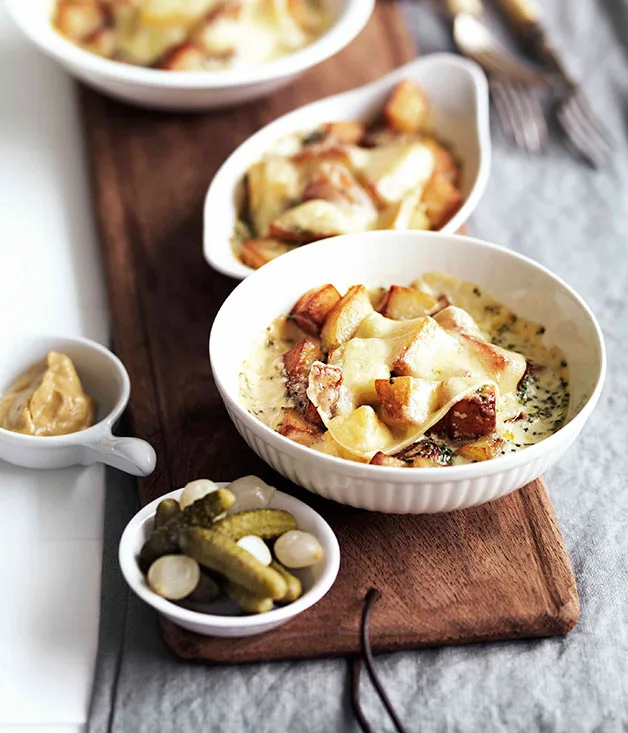 Raclette with potato and goat’s cheese