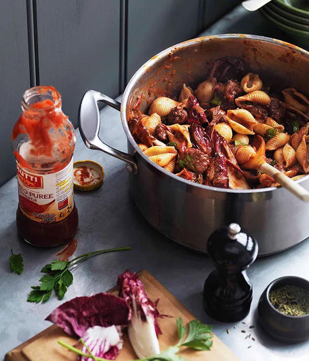Sausage, fennel and radicchio conchiglie