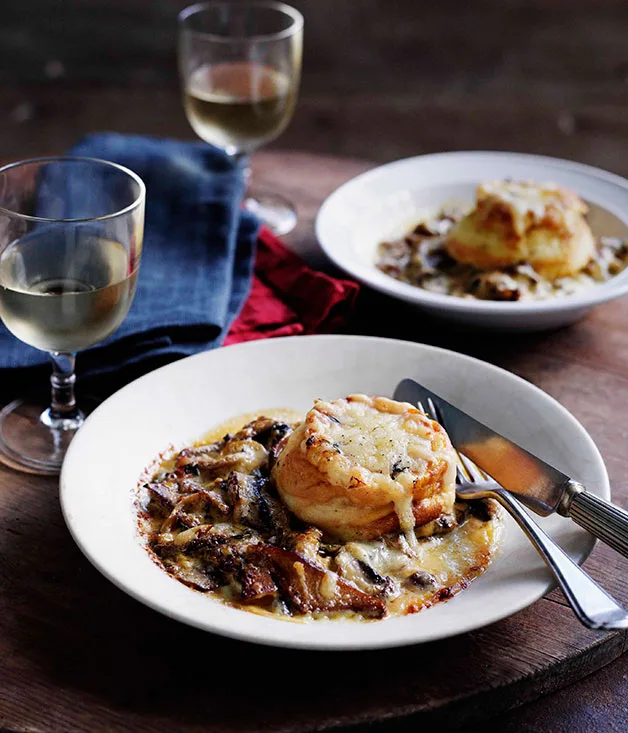 Twice-cooked mushroom soufflé
