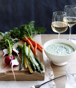 Herbed goat’s curd with crudités