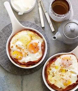 Jamón and Manchego baked eggs