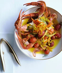 Blue swimmer crab with salsa pazza