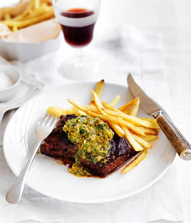 Onglet with Café de Paris butter and frites