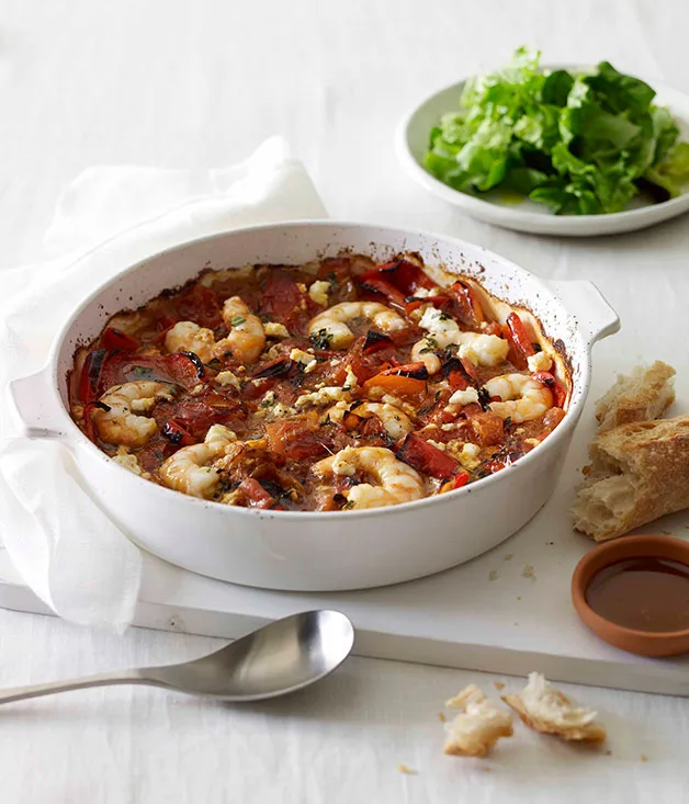 Prawn saganaki