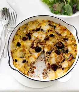 Mushroom and fontina frittata