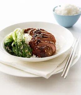 Ginger and soy pork with baby bok choy