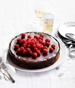 Chocolate and hazelnut cake with espresso ganache