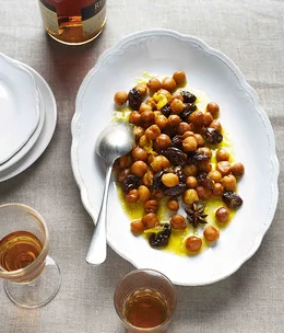 Fried sweet baby gnocchi with dried muscatels