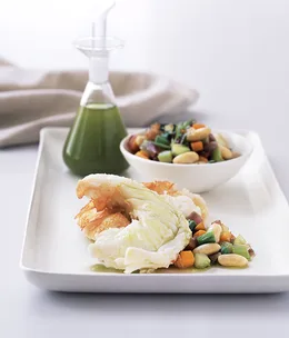 Lobster with vegetables and tarragon oil
