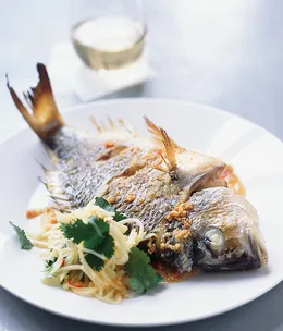 Roast bream with green papaya salad