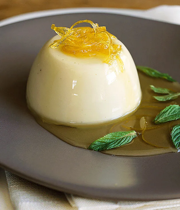 Chamomile panna cotta with candied lemon rind (Panna cotta alla camomilla)