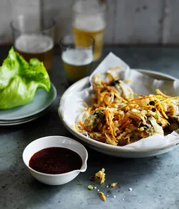 Oyster fritters with tamarind sauce