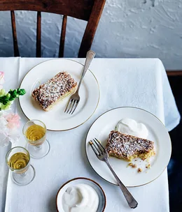 Almond and pine nut tart
