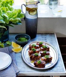 Pressed pork hock with parsley and young garlic sauce
