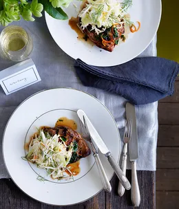 Twice-cooked duck with celeriac salad