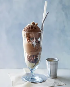 Choc-malt rice puff sundaes