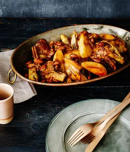 Chicken, quince, lemon and almond tagine