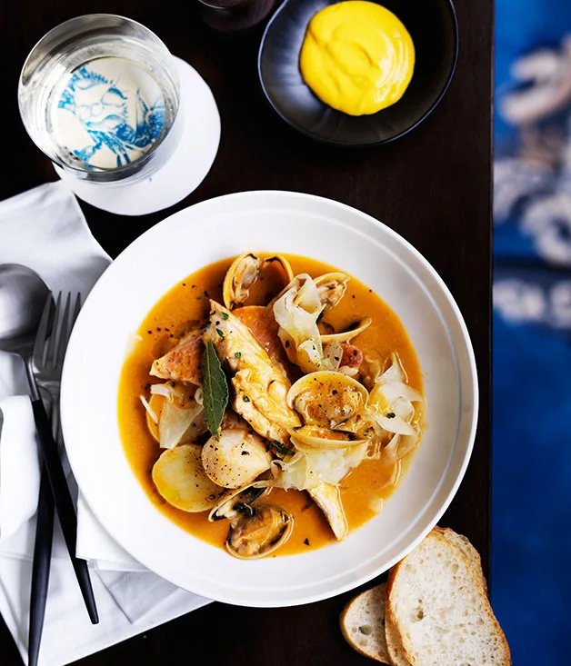 Red mullet bouillabaisse