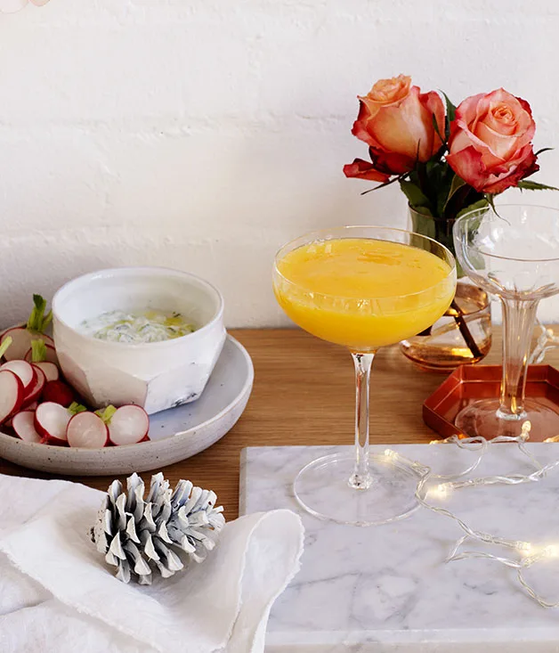 Minted cucumber yoghurt with radishes