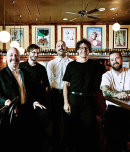 Jason Scott, Andy Tyson, Stefan Forte, Anton Forte and Dan Pepperell of Restaurant Hubert