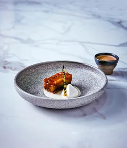 Tetsuya's caramelised apple and saikyo miso cream