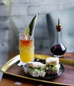Cream cheese, herb and cucumber tea sandwiches