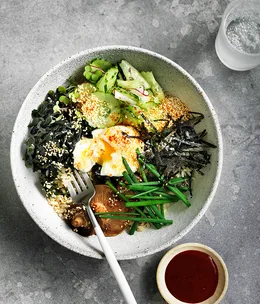 Seaweed, amaranth and brown rice bowl