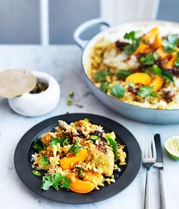 Apricot chicken biryani