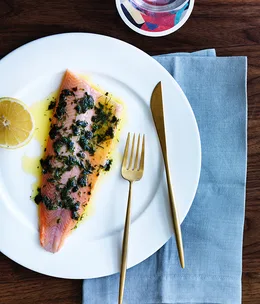 Luca’s steamed trout with seaweed butter