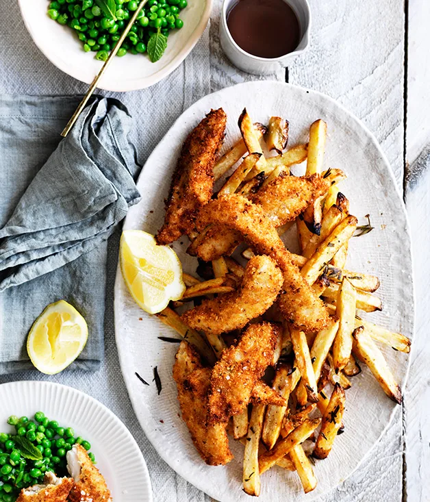Flathead with crushed peas