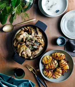 Braised chicken with mushrooms recipe