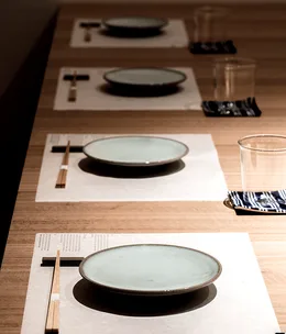 Tablesetting at Sasaki with plates imported from Japan