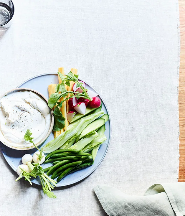 Whipped cod roe and raw vegetables