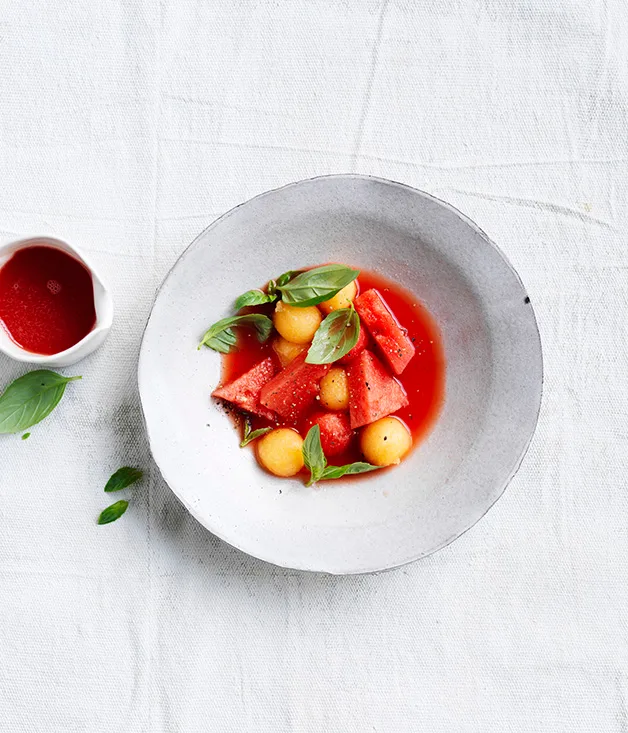 Melon gazpacho with basil
