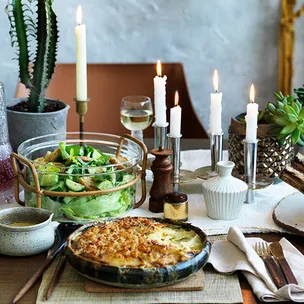 Potato gratin with parmesan crumb